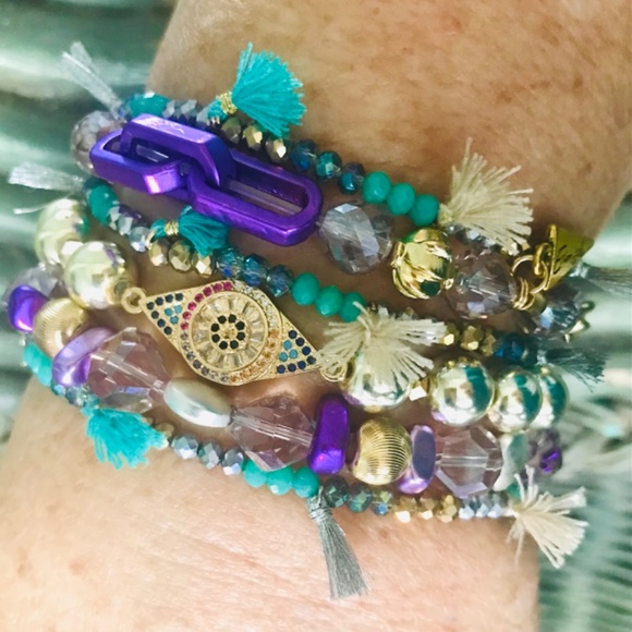 Erimish Bracelets ⭐️ Brand New Carnival LOLLIPOP STACK- NEW CONDITION - STRETCH - Picture 8 of 9